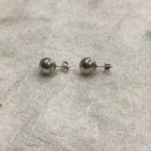 Silver globe studs